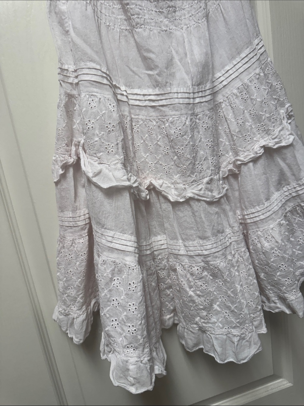 Charlotte Russe Light Pink Strapless Tiered Eyelet Dress - Picture 2 of 7